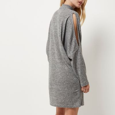 Light grey turtleneck dress